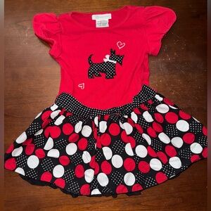 Bonnie Jean Mini Schnauzer Polka Dot Dress with Poofy Skirt 2T EUC